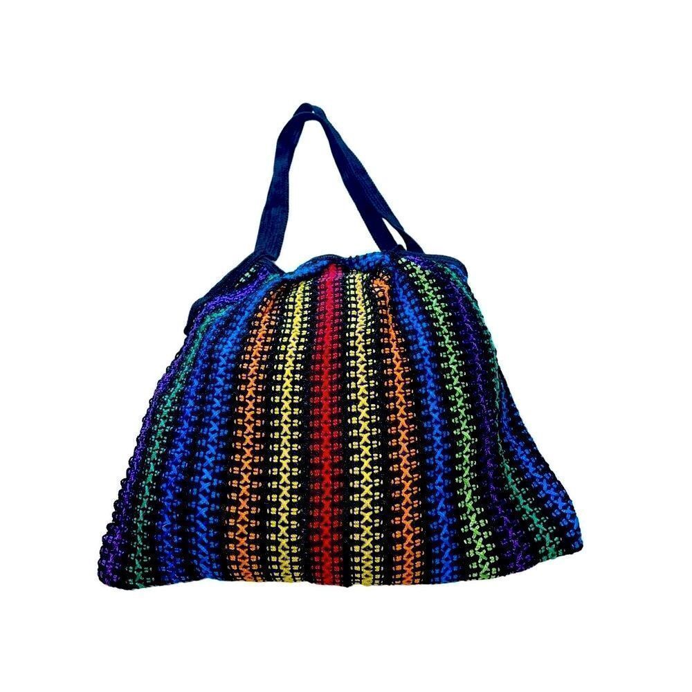 Multi Color Hand Crocheted Tote - Picture 2 of 12